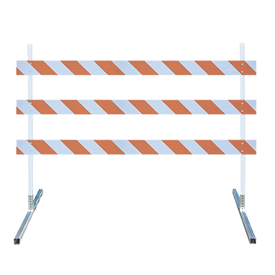 Power Post Type III Barricade Kit (Steel Feet) - 10' Boards