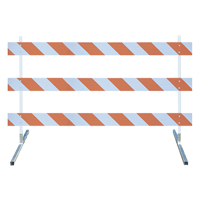 Power Post Type III Barricade Kit (Steel Feet) - 8' Boards