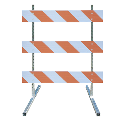 Type III Barricade Kit (Square Steel Feet & Uprights) - 4'