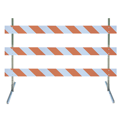 Type III Barricade Kit (Angle Iron Feet & Steel Uprights) - 8' Boards