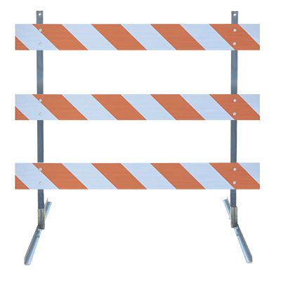 Type III Barricade Kit (Angle Iron Uprights & Feet) - 6' Boards