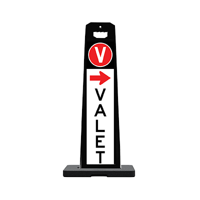 Vertical Panel 45 Valet Parking Sign (VALET Arrow)