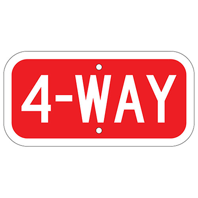 Aluminum 4-WAY Intersection Sign (R1-3A)