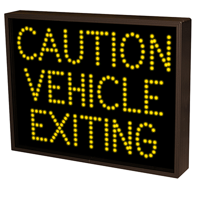 LED "Caution Vehicle Exiting" Sign