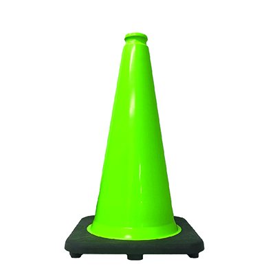18" Lime Green Traffic Cone (Black Base) - 3 lbs