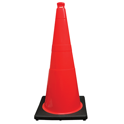 28" Orange Traffic Cone (Black Base) - 7 lbs