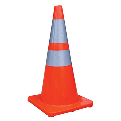 Economy 28" Traffic Cone (4" & 6" Reflective Collars) - 5 lb
