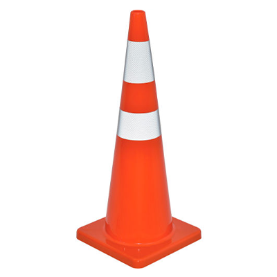 Economy 36" Traffic Cone (4" & 6" Reflective Collars) - 8.4 lb
