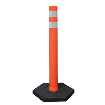 42" Open Top Delineator Post (EG Sheeting) with 8 lbs. Base