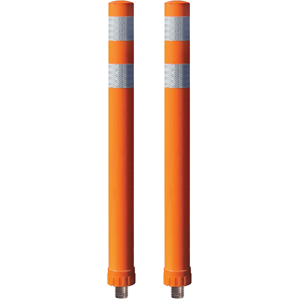 36" Yellow City Post Delineator Posts Set of 2 -Yellow