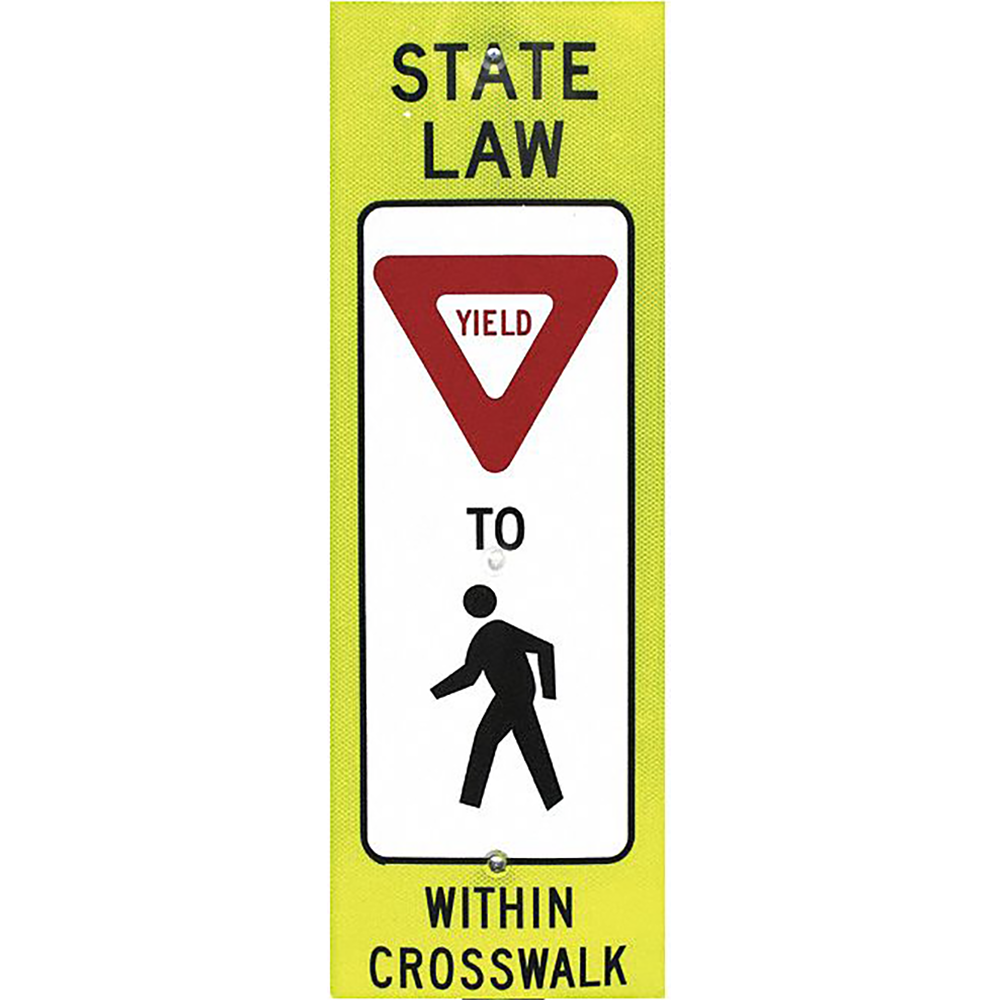 State Law Yield to Pedestrians Crosswalk Sign (Pack of 2)