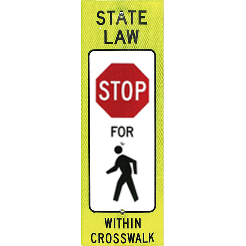State Law Stop for Pedestrians Crosswalk Sign (Pack of 2)
