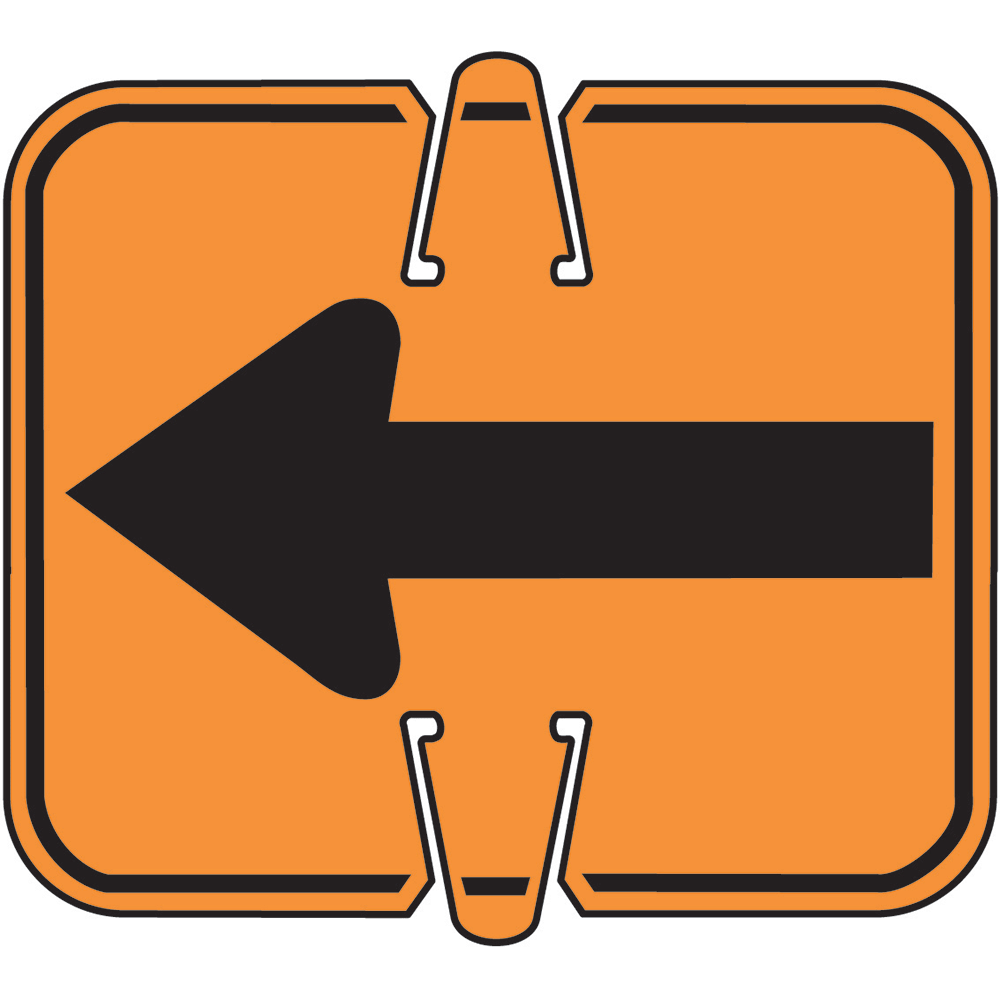 Orange Reversible Arrow Traffic Cone Sign