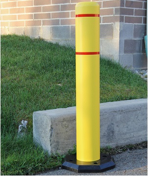 BollardGard Removable Bollard with 25 lb Octagon Rubber Base - 7" x 52"