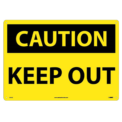 CAUTION - KEEP OUT Sign