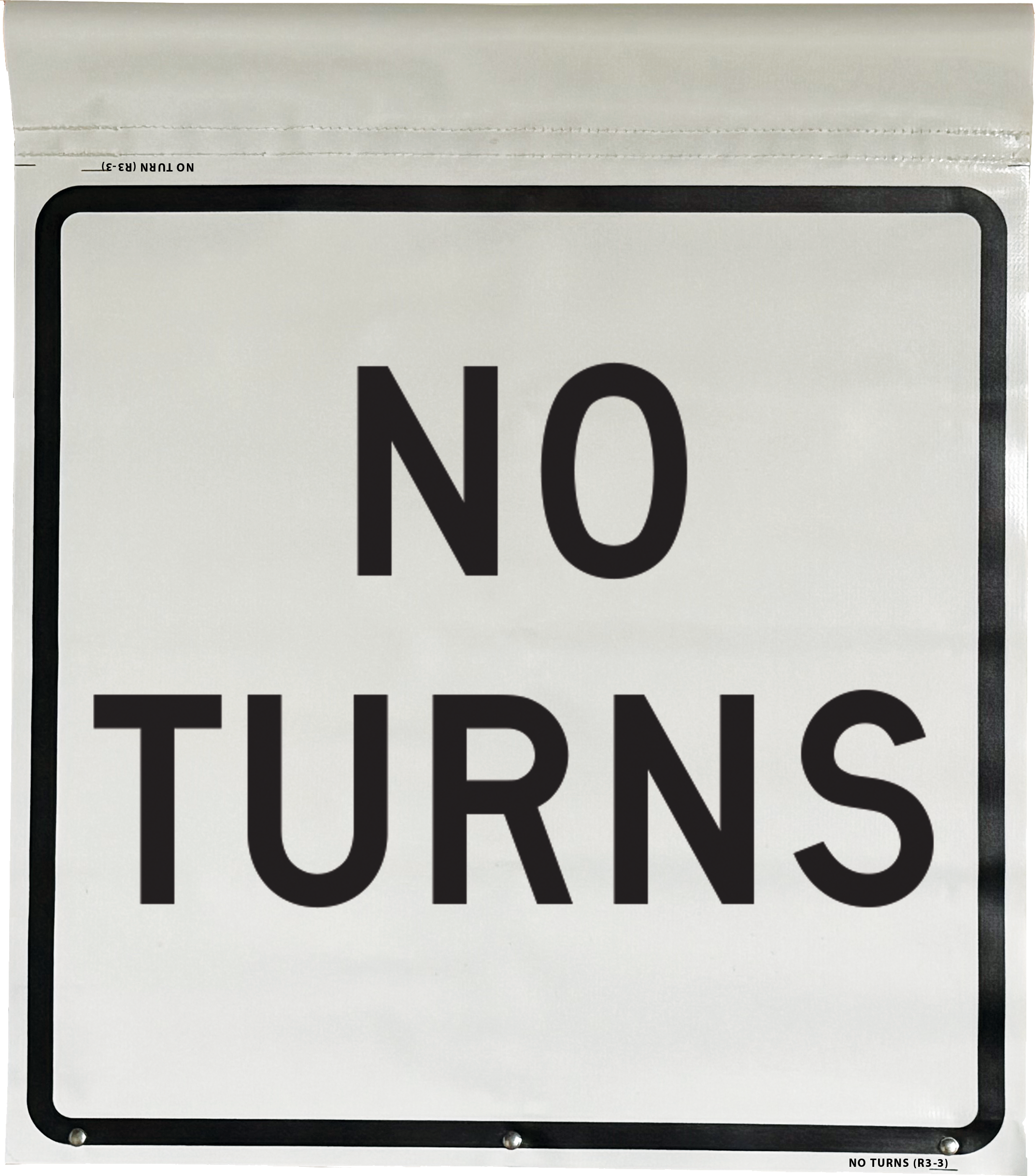 NO TURNS Cone Bar Sign (R3-3)