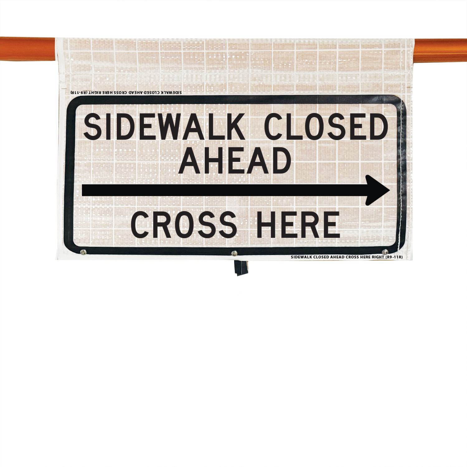 Reflective - 24" SIDEWALK CLOSED AHEAD CROSS HERE (RIGHT ARR
