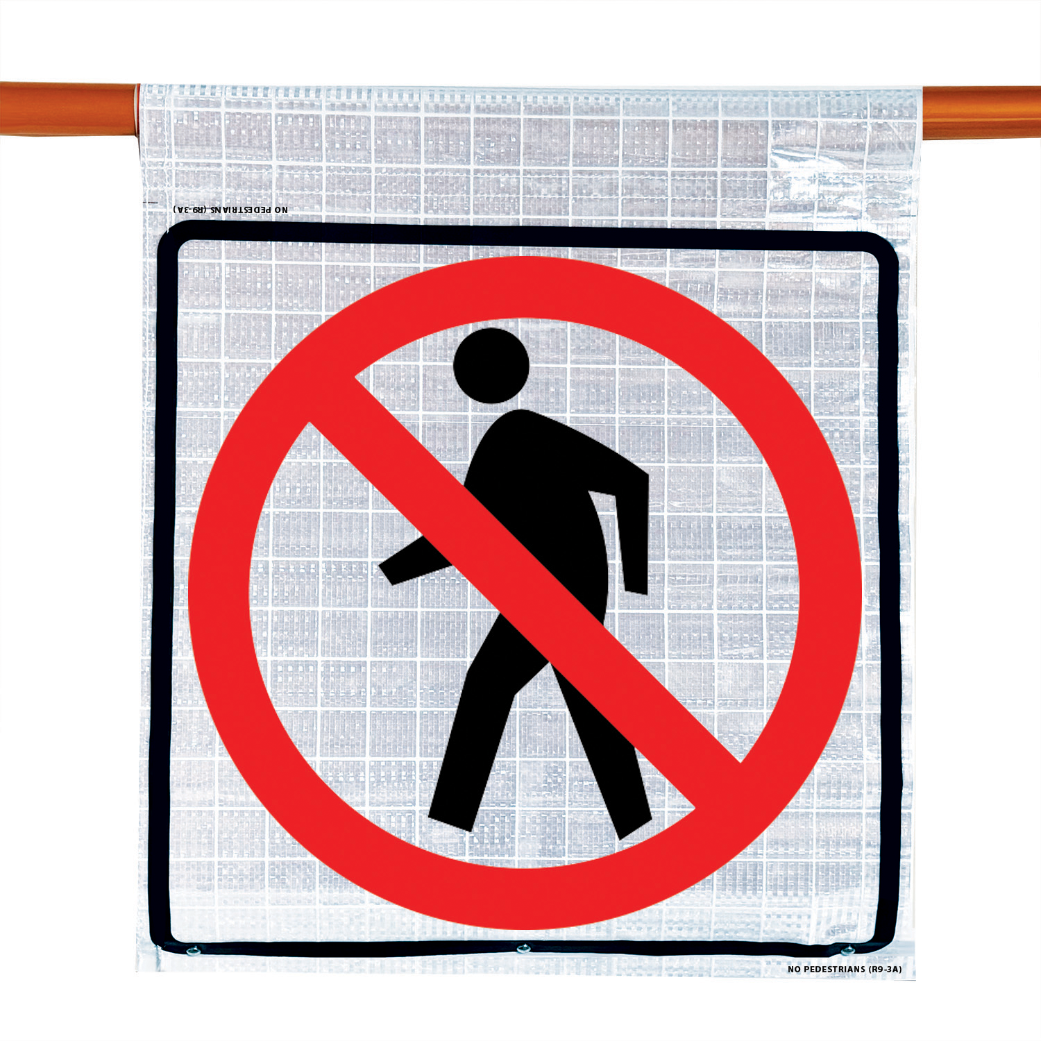 Reflective - 18" NO PEDESTRIANS (SYMBOL) - R9-3A Cone Bar Ro