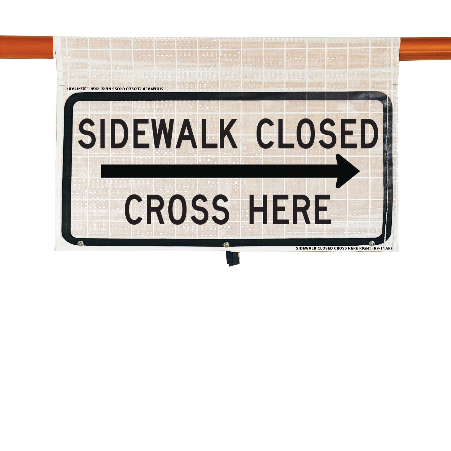 Reflective - 24" SIDEWALK CLOSED CROSS HERE (RIGHT ARROW)- R