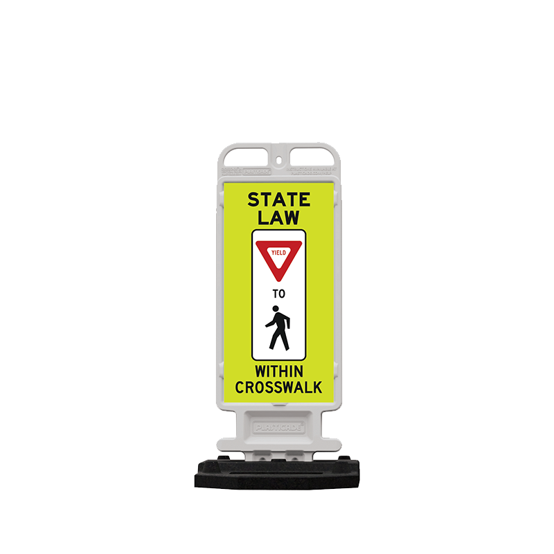 Crosscade Crosswalk Sign (STATE LAW YIELD TO PEDESTRIANS)