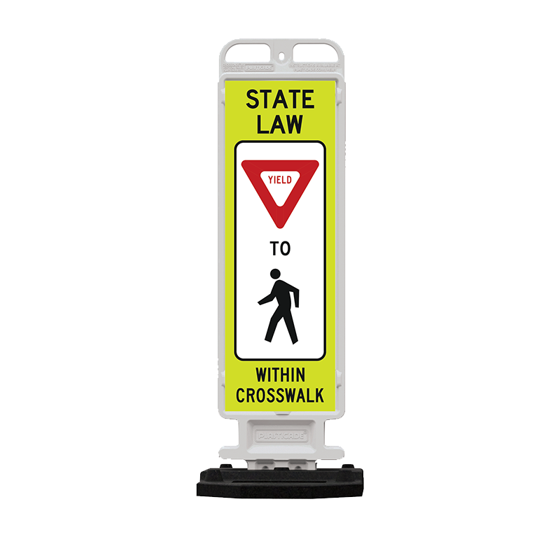 Crosscade Crosswalk Sign (STATE LAW YIELD TO PEDESTRIANS)