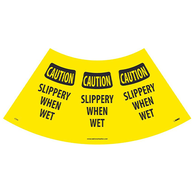 Poly Cone Sign Sleeves - Caution Slippery When Wet