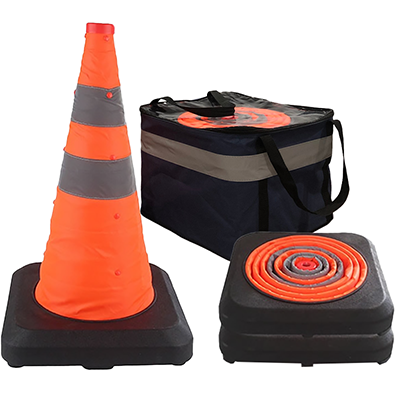 Premium 21" Collapsible Traffic Cone Kit (3 pack with bag)