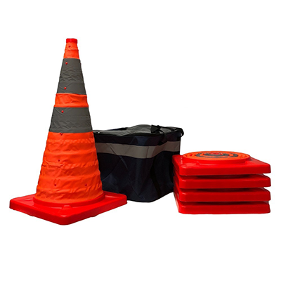 Economy 28" Collapsible Traffic Cone Kit (5 pack with bag)