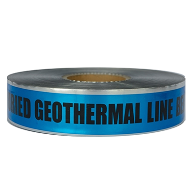 Underground Detectable Tape (CAUTION BURIED GEOTHERMAL LINE BELOW) - Blue