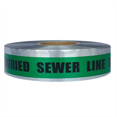 Underground Detectable Tape (CAUTION BURIED SEWER LINE BELOW) - Green