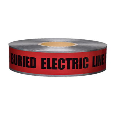 Underground Detectable Tape (CAUTION BURIED ELECTRIC LINE BELOW) - Red