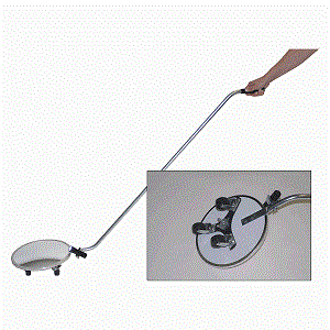 12" Convex Inspection Mirror w/Wheels & Light & 50" Handle