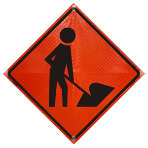 36" Roll Up Vinyl Sign Reflective Orange