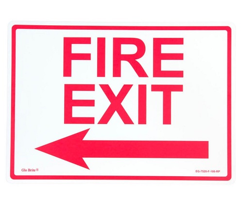 Fire Exit Sign 14"x 10"