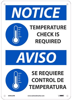 Temperature Check Required Sign  - Facility Sign
