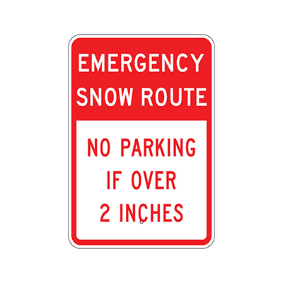 Aluminum Emergency Snow Route Sign 18