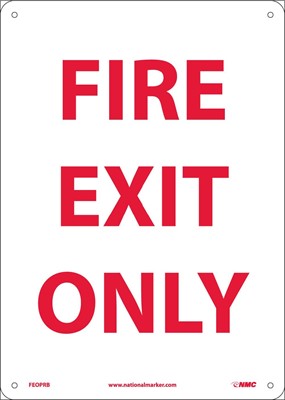 Fire Exit Only Sign 10" x 14"