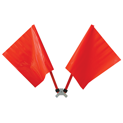 Folding Flag Attachment for Roll-Up Signs with 2 Flags