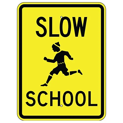Aluminum Slow School (Symbol) Sign (G-1)