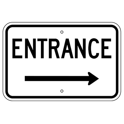 Aluminum Entrance Right Sign