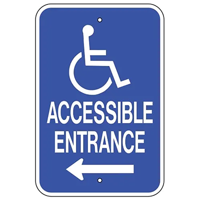 Aluminum Accessible Entrance Sign - 12" x 18"