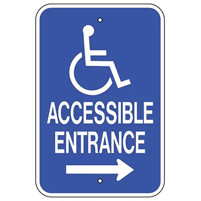 Aluminum Accessible Entrance Sign - 12" x 18"