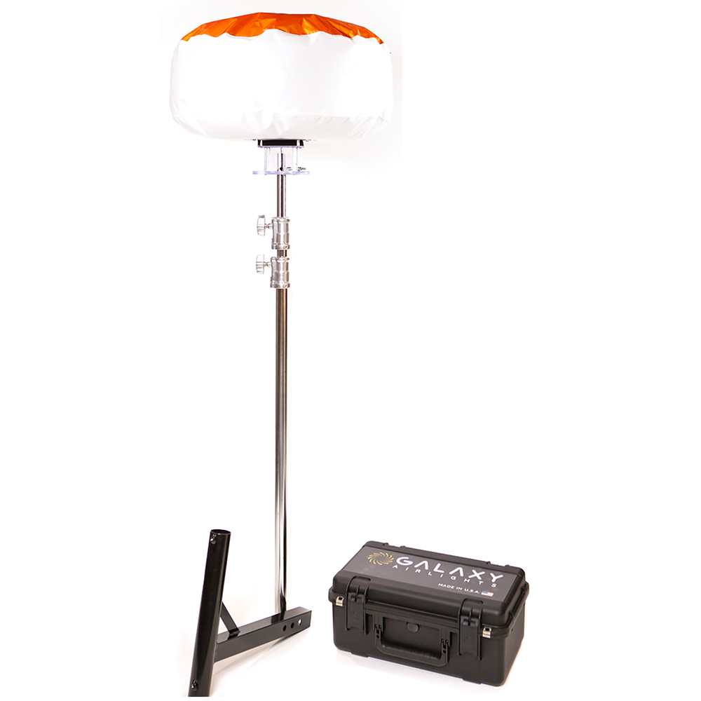 Portable LED Balloon Light Tower with Pole and Hitch Mount