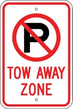 12 X 18 In. Aluminum Sign - No Overnight Parking Violators Towed Away At Vehicle Owners Expense