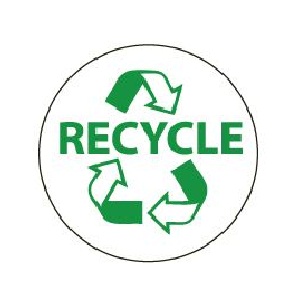 Recycle  Hardhat Emblem - 2" x 2" - 25 Emblems
