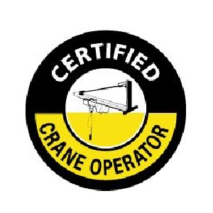 Certified Crane Operator Hardhat Emblem -  2" x 2" - 25