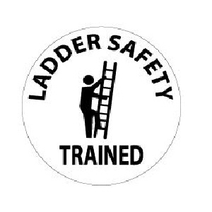Ladder Safety Trained  Hardhat Emblem  2" x 2" - 25 Emblems