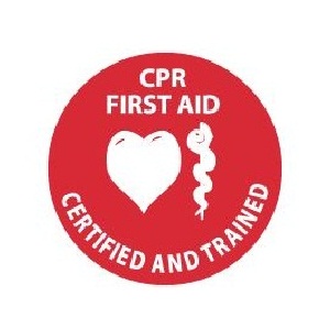 CPR & First Aid Certified Hardhat Emblem  2" x 2" - 25