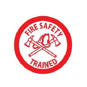 Fire Safety Trained Hardhat Emblem  2" x 2" - 25 Emblems