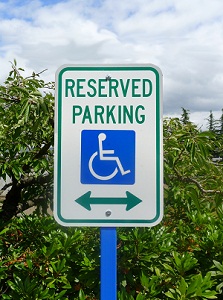 Handicap Parking Sign, Post & Base